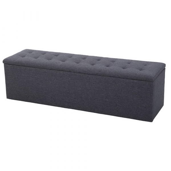 Storage Ottoman Blanket Box - Dark Grey