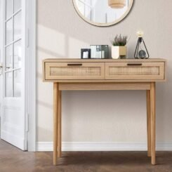 Alternative view of Rattan Console Hallway Table