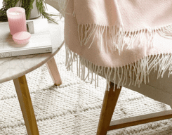 Alternative view of Throw Rug Merino Wool & Cashmere - Blush