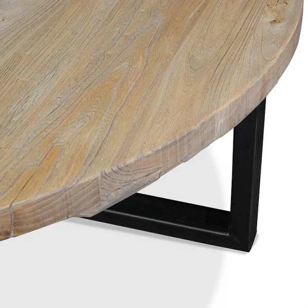 Reclaimed Round Coffee Table 100cm - Image 3