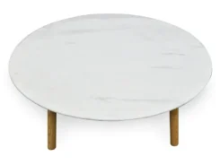 Alternative view of Marble Round Coffee Table - Natural 100cm