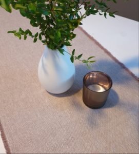 Alternative view of Table Runner Fringed Blush 150cm x 45cm