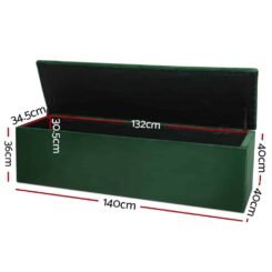 Alternative view of Storage Ottoman Blanket Box - Green