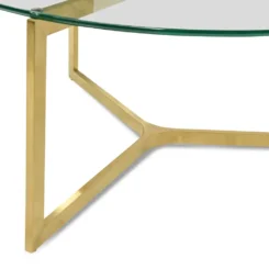 Alternative view of Glass Round Coffee Table Gold Base 85cm