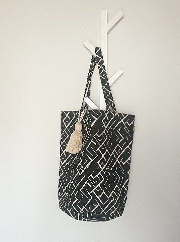 Tote Bag - Black & White Tribal