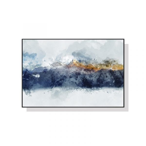 Wall Art Black Frame Canvas - Sunlight Mountains