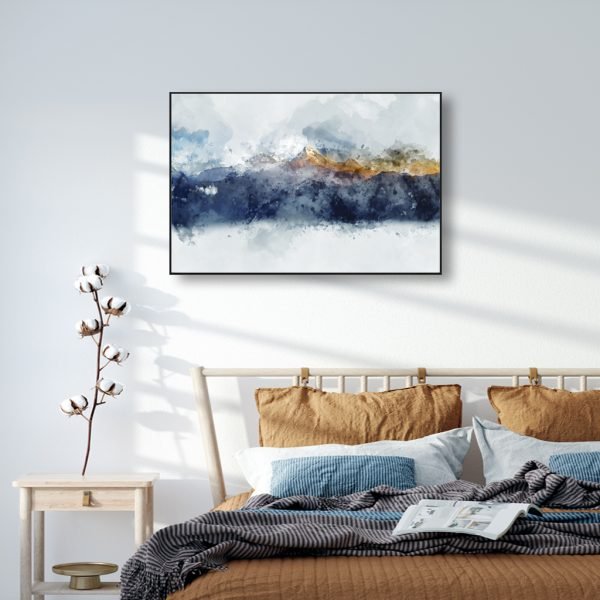 Wall Art Black Frame Canvas - Sunlight Mountains - Image 2