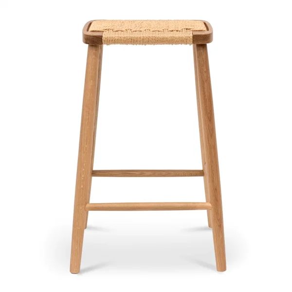 Rattan Bar Stool - Natural 65cm - Image 2