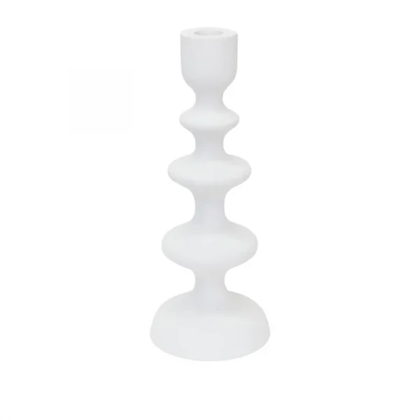 Novo Candle Holder -  10 x 10 x 25cm White