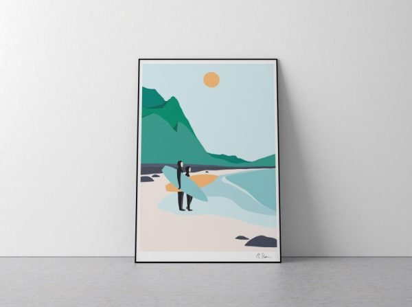 Wall Art Print Surfers in Lofoten