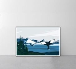 Whale Watching Abstract Print