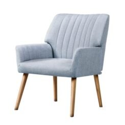 Armchair Accent Chair Fabric Blue Grey
