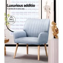 Alternative view of Armchair Accent Chair Fabric Blue Grey