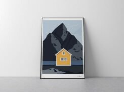 Wall Art Abstract Print Lofoten Yellow