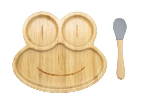 Bamboo Kids Baby Plate Bowl & Spoon - Frog