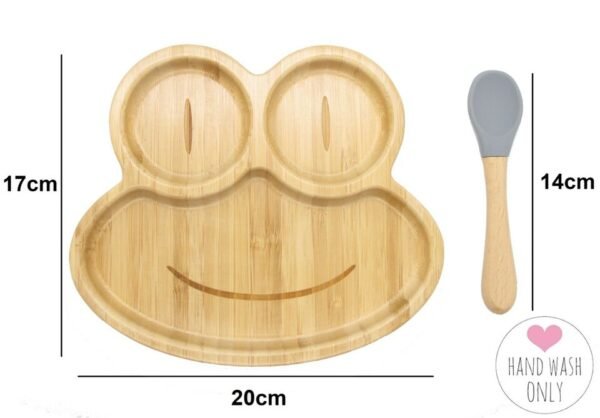 Bamboo Kids Baby Plate Bowl & Spoon - Frog - Image 2