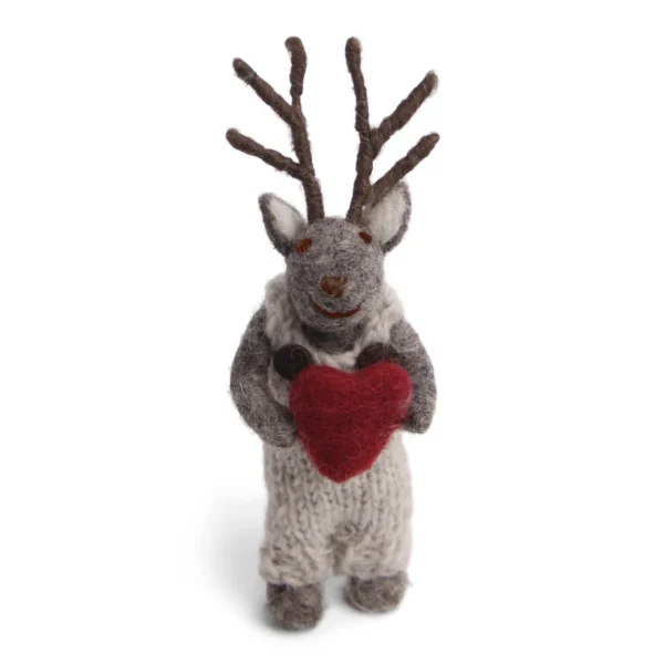 Gry & Sif Deer Boy Small Grey with Scarfe