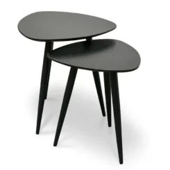 Alternative view of Set of Side Tables - Black