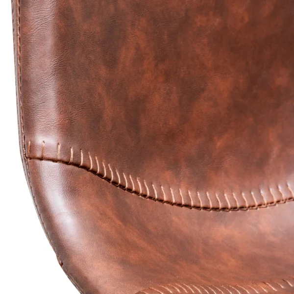 65cm Bar Stool - Cinnamon Brown PU Leather (Set of 2) - Image 4