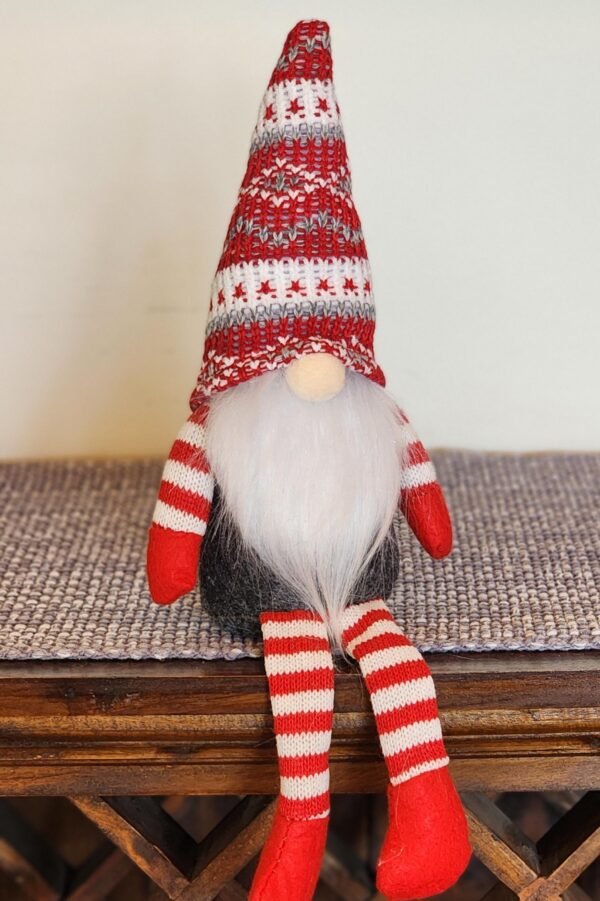 Nordic Christmas Gnome Tomte Nisse Red Grey White Hat - Image 2