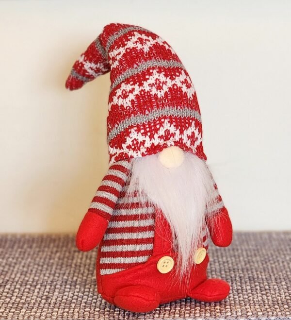 Nordic Christmas Gnome Tomte Nisse Red Grey Hat - Image 2