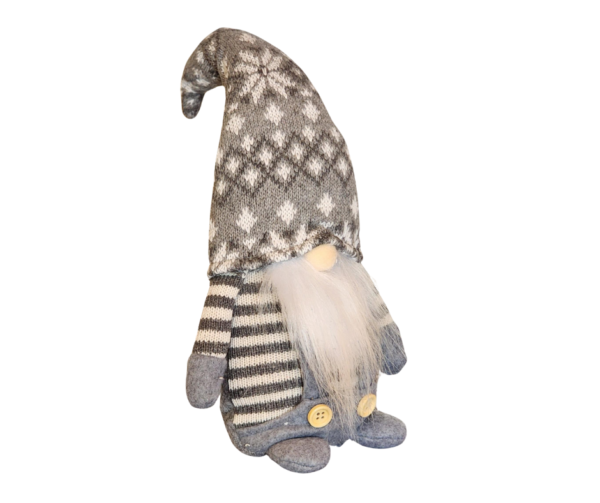 Nordic Christmas Gnome Tomte Nisse Grey White Hat