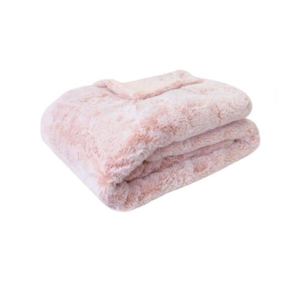 Archie Faux Fur Throw 130x160cm Soft Pink