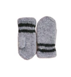 Nordic Kids Woollen Mittens Grey & Green