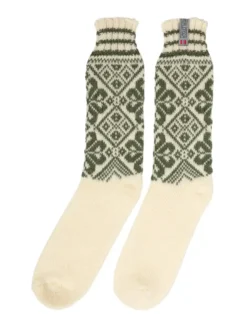 Nordic Socks Norwegian Selbu Knitted Socks Green