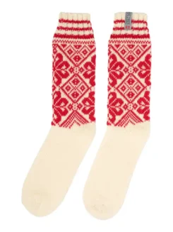 Nordic Socks Norwegian Selbu Knitted Socks Red