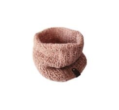 Norwegian Wool Snood Scarfe Hand Knitted Alpaca Dark Peach