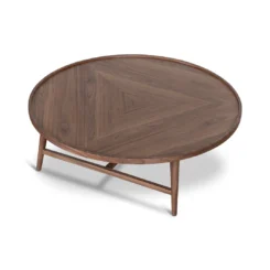Alternative view of 1.1m Wooden Round Coffee Table Walnut